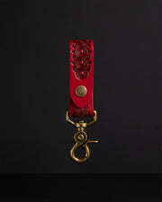 Temple of Saturn leather belt fob red brass