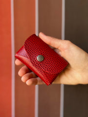 red leather snap wallet