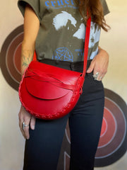 red mariposa leather bag
